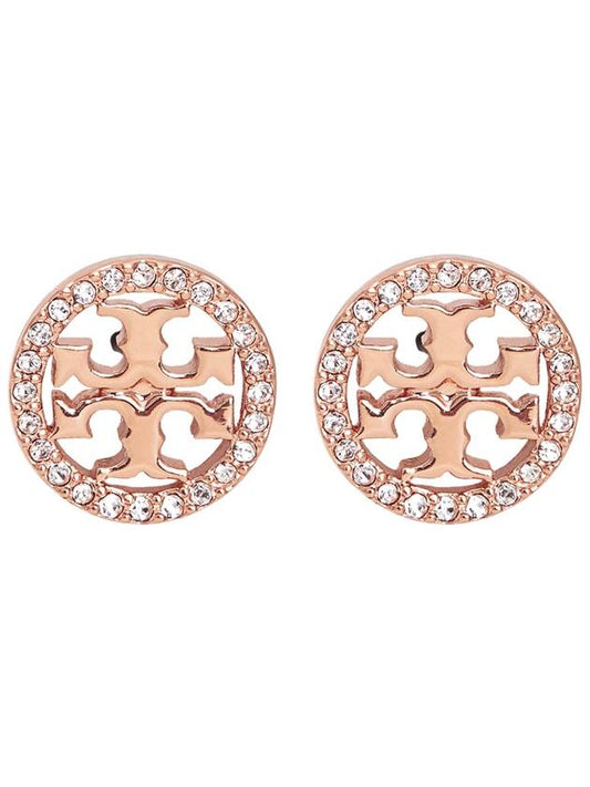 Miller Crystal Stud Earrings Rose Gold - TORY BURCH - BALAAN 2