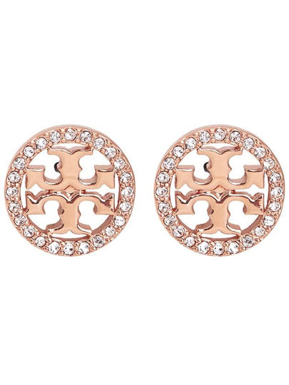 Miller Crystal Stud Earrings Rose Gold - TORY BURCH - BALAAN 2