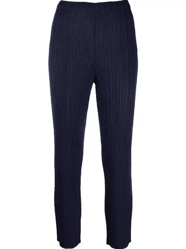 Pleated Plissé Issey Miyake Plate AllOver Rib Pants Navy - ISSEY MIYAKE - BALAAN 1