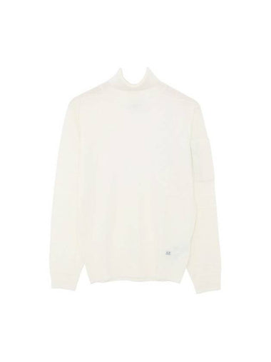 12Th Anniversary Logo Merino Wool Turtleneck White - CP COMPANY - BALAAN 1