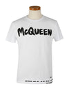 Graffiti Logo Print Short Sleeve T-Shirt White - ALEXANDER MCQUEEN - BALAAN 3