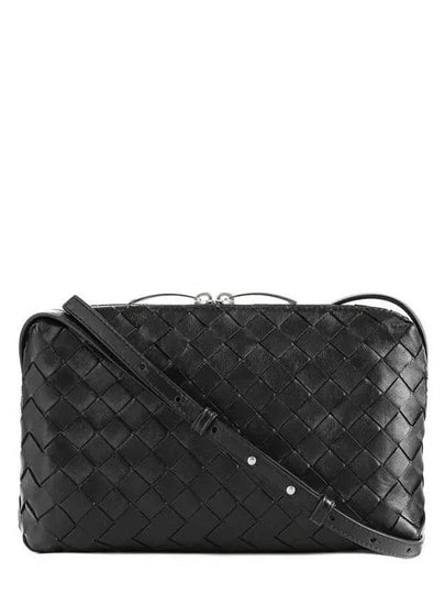 Intrecciato Leather Mini Cross Bag Black - BOTTEGA VENETA - BALAAN 2