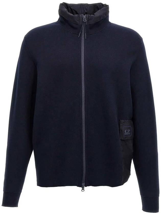 Cotton Double Mixed Zip-Up Jacket Navy - CP COMPANY - BALAAN 2