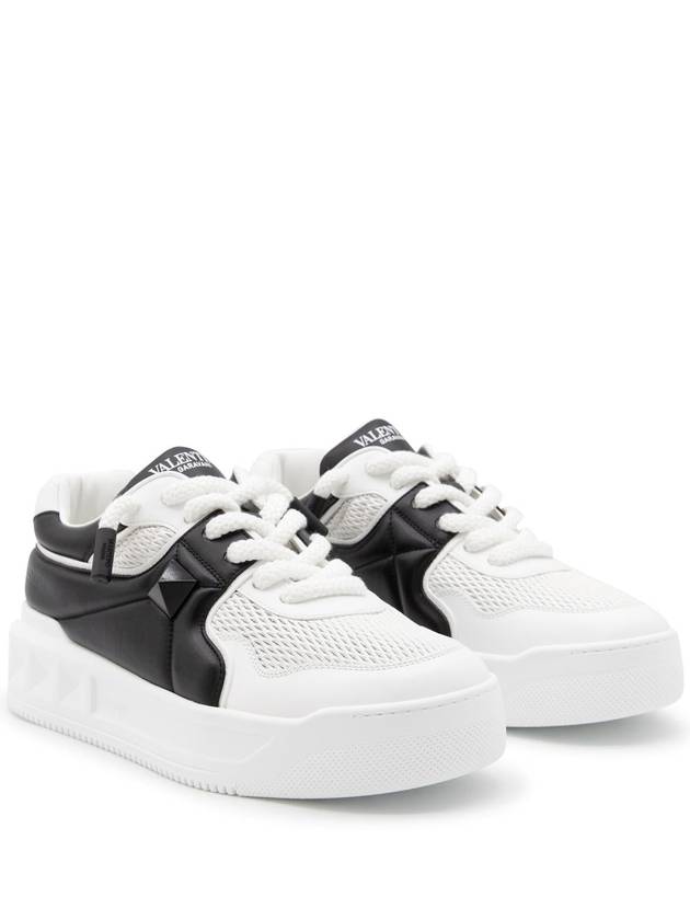 One Stud XL Low Top Sneakers Black White - VALENTINO - BALAAN 4