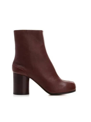 Tabi Ankle Leather Middle Boots Burgundy - MAISON MARGIELA - BALAAN 1