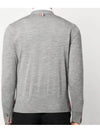 Men's Jersey Stitch V-Neck Cardigan Light Grey - THOM BROWNE - BALAAN 4