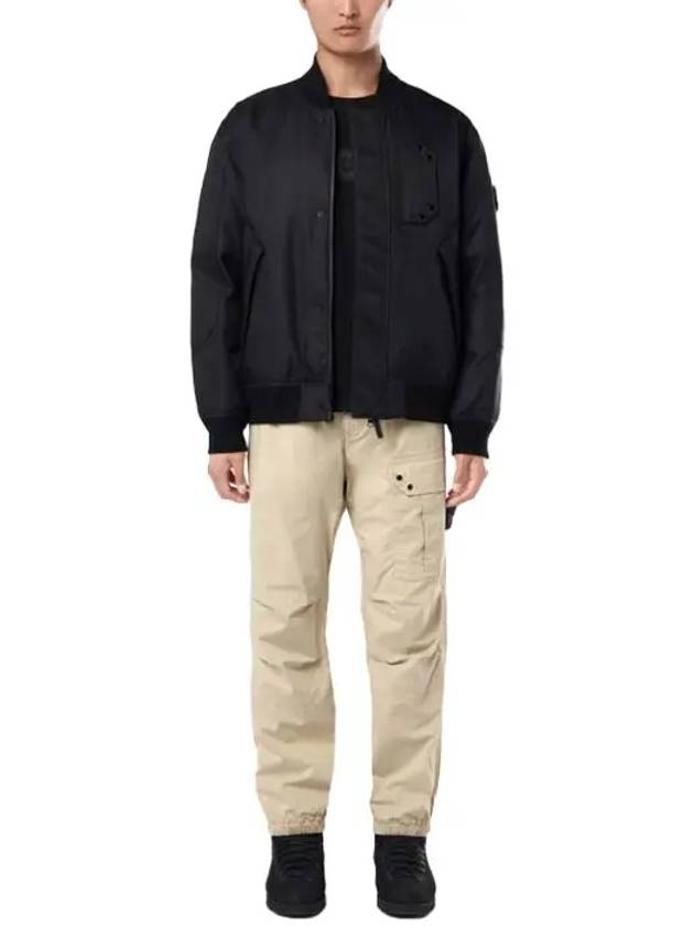 Compass Wappen Logo Twill Padding Bomber Jacket Black - STONE ISLAND - BALAAN 4