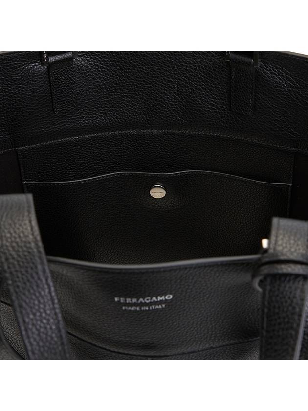 Logo Print Leather Large Tote Bag Black - SALVATORE FERRAGAMO - BALAAN 9