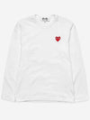 Play Comme des Gar ons Red Heart Long Sleeve T Shirt White - COMME DES GARCONS PLAY - BALAAN 1