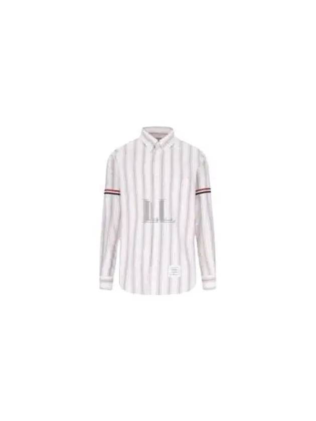 Stripe Oxford Armband Long Sleeve Shirt - THOM BROWNE - BALAAN 2