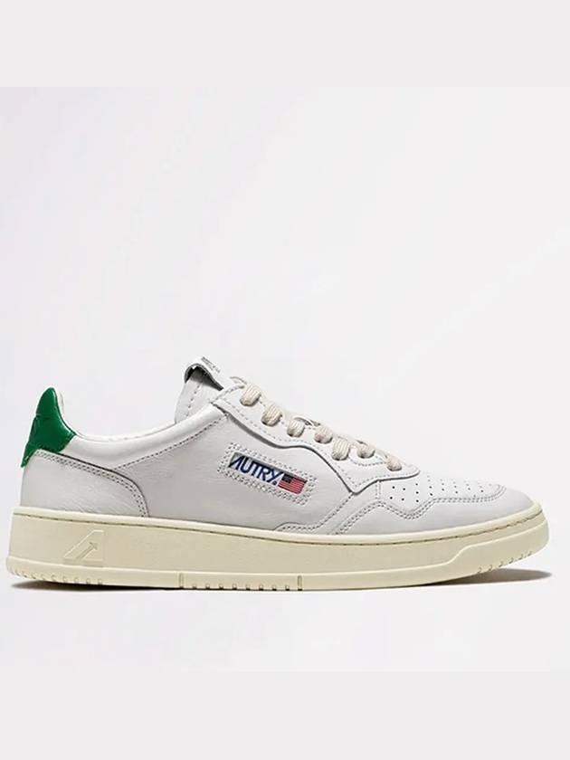 Medalist Green Tab Leather Low Top Sneakers White - AUTRY - BALAAN 3