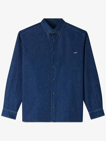 Mathias Embroidered Logo Long Sleeve Shirt Dark Blue - A.P.C. - BALAAN 2