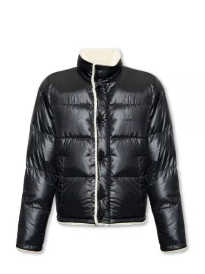 Shearling Lining Nylon Down Puffer Jacket Black - SAINT LAURENT - BALAAN 2