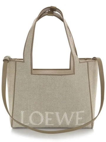 ALF1B61X11 2370 Font Jacquard Canvas Large Tote Bag - LOEWE - BALAAN 1