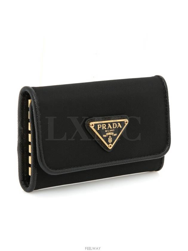 1PG004 Triangle Logo Re Nylon Key Wallet Card 6 - PRADA - BALAAN 3