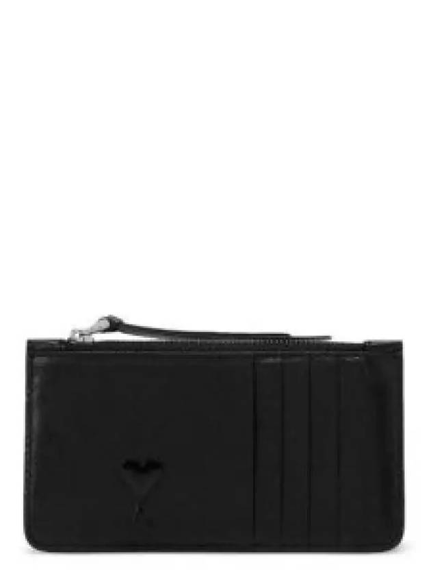 De Coeur Zippered Leather Card Wallet Black - AMI - BALAAN 2