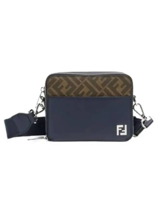 Square FF Camera Case Cross Bag Dark Blue - FENDI - BALAAN 2