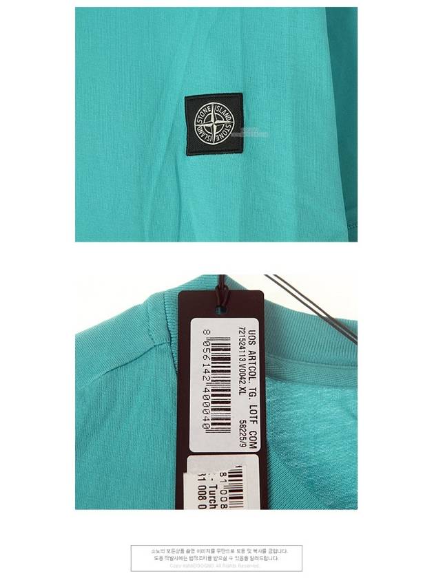 20SS 721524113 V0042 Chest Patch Round Short Sleeve T-Shirt Mint Men’s T-Shirt TTA - STONE ISLAND - BALAAN 5