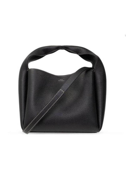 Logo Detail Pebbled Leather Tote Bag Black - TOTEME - BALAAN 2