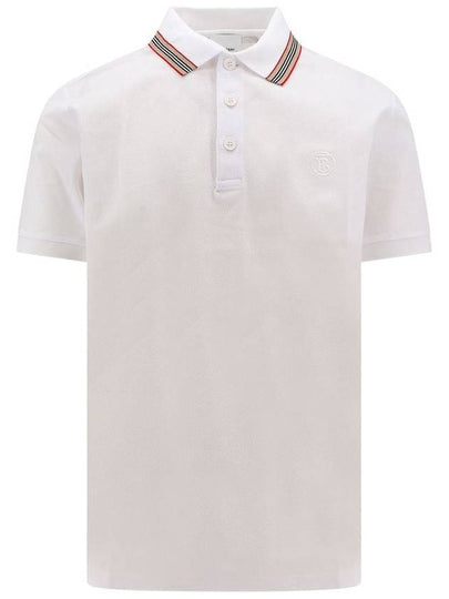 Cotton Polo Shirt White - BURBERRY - BALAAN 2