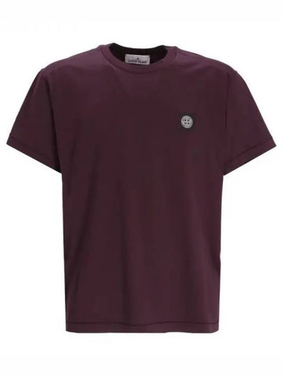 Cotton Jersey Slim Fit Short Sleeve T Shirt Dark Burgundy - STONE ISLAND - BALAAN 2