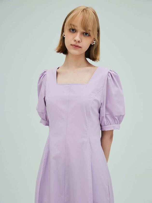 Square Neck Puff Sleeve Long Dress Lavender - OPENING SUNSHINE - BALAAN 4