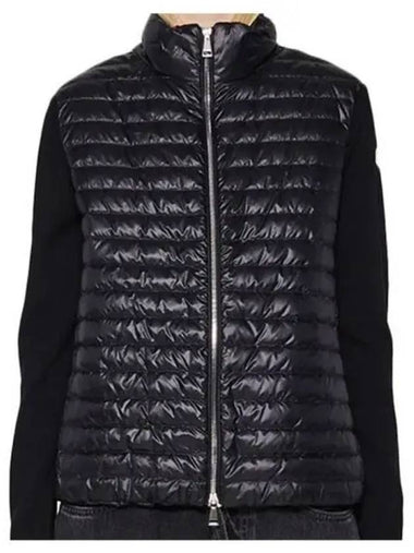 9B00017 M1131 999 Logo Patch Knit Padding Mix Jacket Black Women s TJ 270013 - MONCLER - BALAAN 1