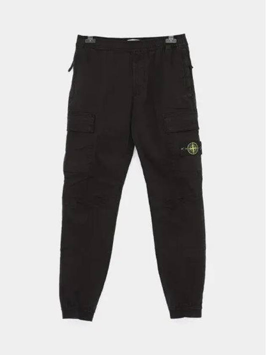 Banding Waist Tapered Cargo Straight Pants Black - STONE ISLAND - BALAAN 2