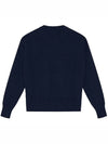 Men's Big Heart Embroidered Logo Knit Top Navy - AMI - BALAAN 4