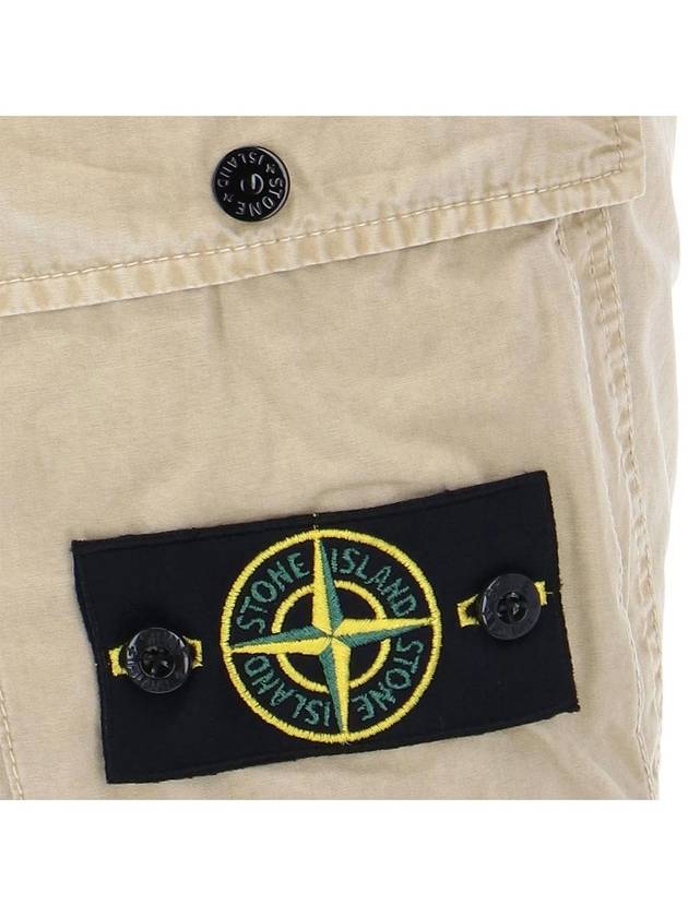 Men's Wappen Patch Slim Cargo Straight Pants Beige - STONE ISLAND - BALAAN.