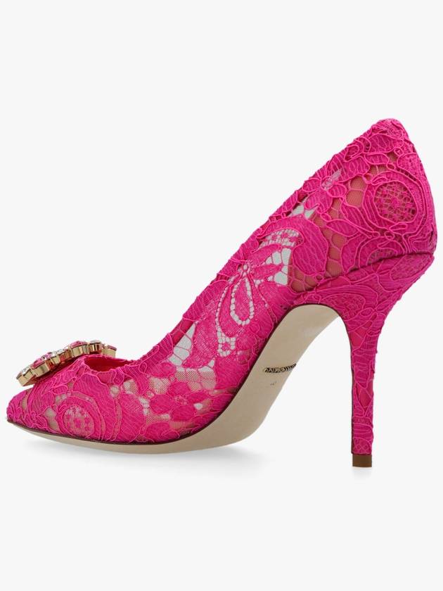 Women's Rhinestone Fabric Pumps Heel Pink - DOLCE&GABBANA - BALAAN 6