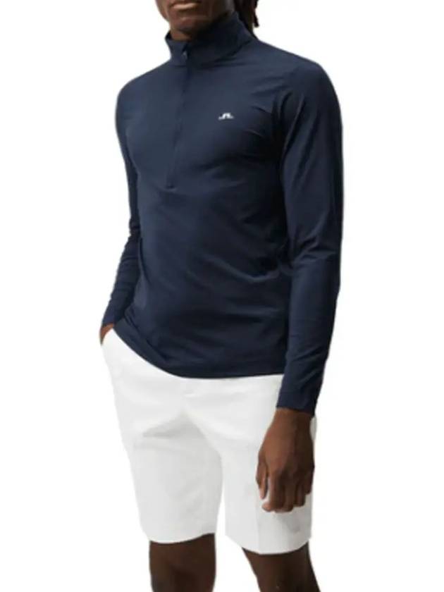 Luque Half Zip Up Mid Long Sleeve T-Shirt Navy - J.LINDEBERG - BALAAN 3