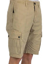 Logo Cotton Slim Cargo Shorts Beige - STONE ISLAND - BALAAN 7