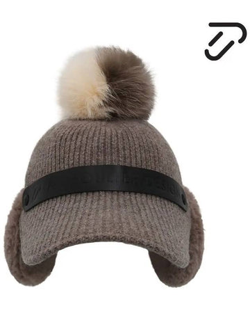 Strap Fur Knit Hat IPL3WCP552 BR - IJP DESIGN - BALAAN 1