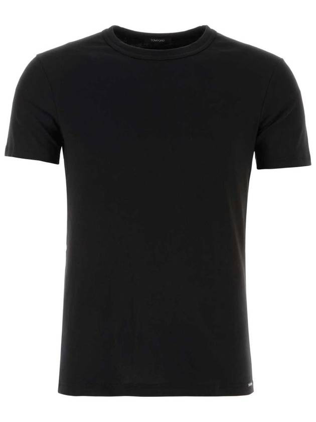 Cotton Crew Neck Short Sleeve T-Shirt Black - TOM FORD - BALAAN 2