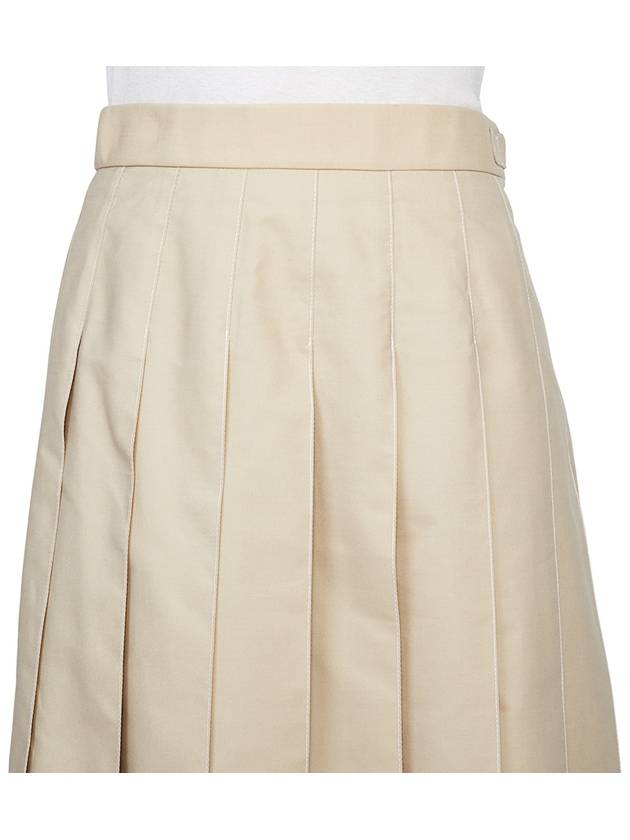 Classic Typewriter Midi Pleated Skirt Khaki - THOM BROWNE - BALAAN 6