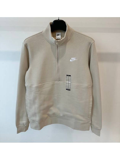 Sportswear Club Brushed Half Zip Up Sweatshirt Rattan - NIKE - BALAAN 2