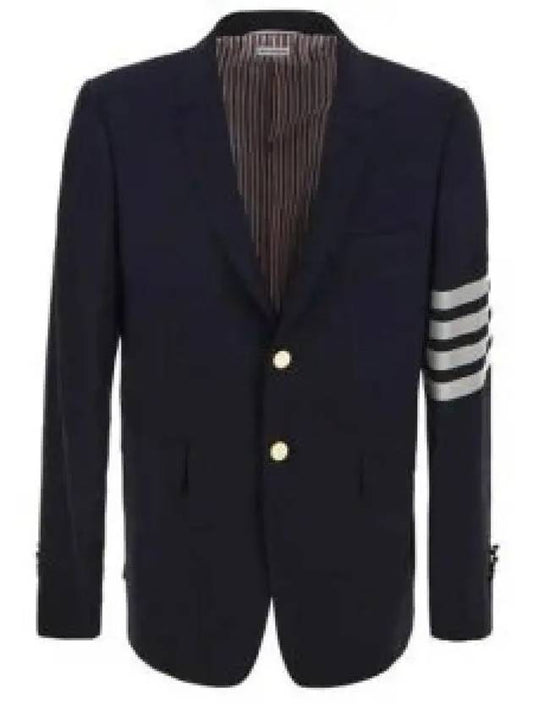 Plain Weave Suiting 4 Bar Classic Sport Jacket Jacket Navy - THOM BROWNE - BALAAN