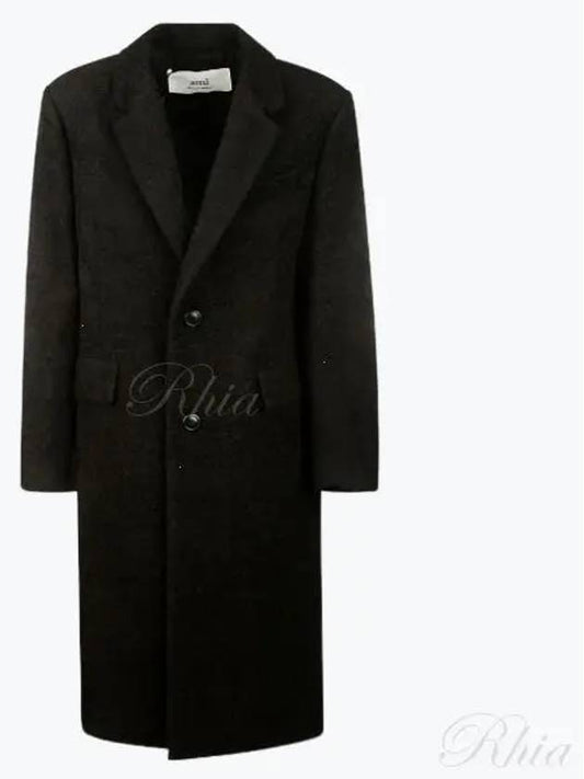 Men's Wool Single Coat Black - AMI - BALAAN 2