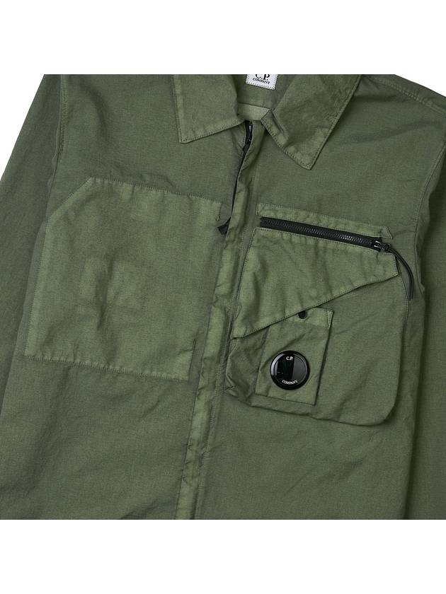 Tylon P Lens Overshirt Zip Up Jacket Green - CP COMPANY - BALAAN 7