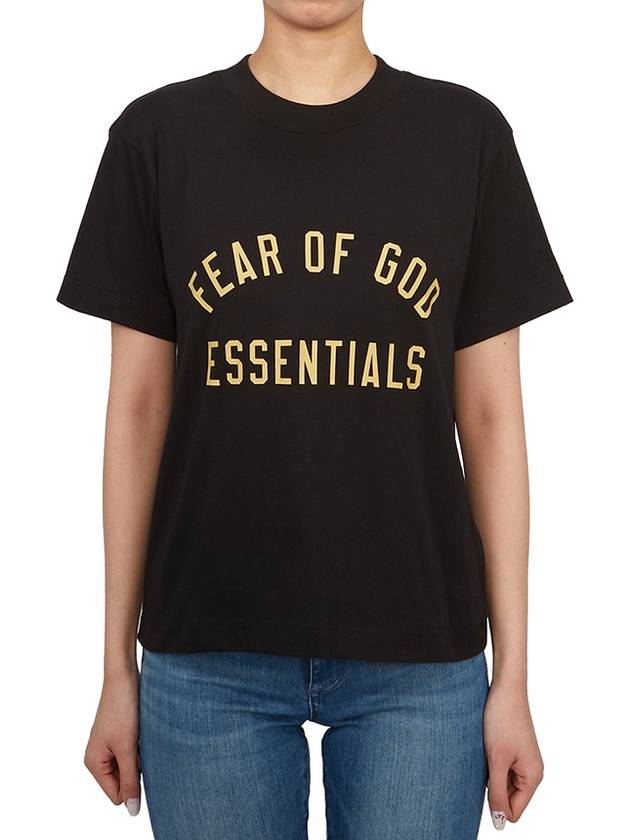 Logo Print Short Sleeve T Shirt Black - FEAR OF GOD - BALAAN 2