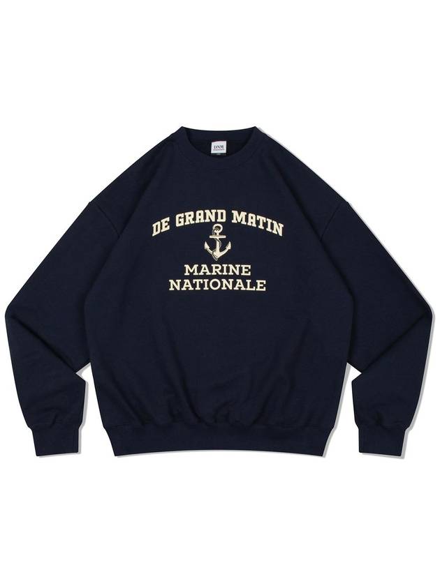 V Heavy Sweat Marine Sweatshirt Navy - DE GRAND MATIN - BALAAN 3