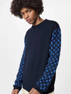 Monogram Mix Cashmere Crew Neck Knit Top Navy - LOUIS VUITTON - BALAAN 4