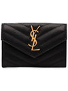 Monogram Envelope Small Half Wallet Black Gold - SAINT LAURENT - BALAAN 3