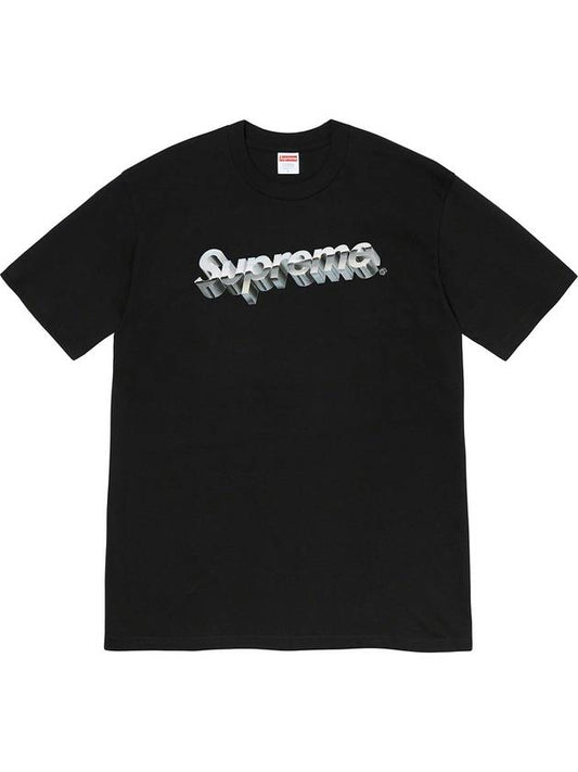 Chrome Logo Short Sleeve TShirt Black Chrome Logo Tee - SUPREME - BALAAN 1