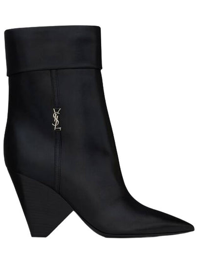 Nikki Ankle Middle Boots Black - SAINT LAURENT - BALAAN 2