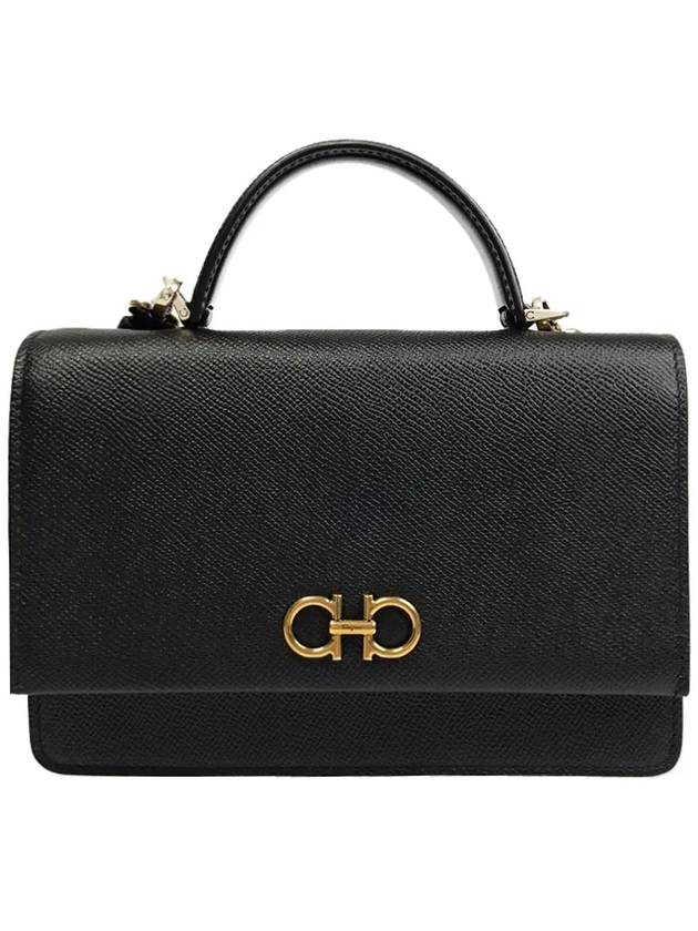 Gancini Mini Cross Bag Black - SALVATORE FERRAGAMO - BALAAN 2