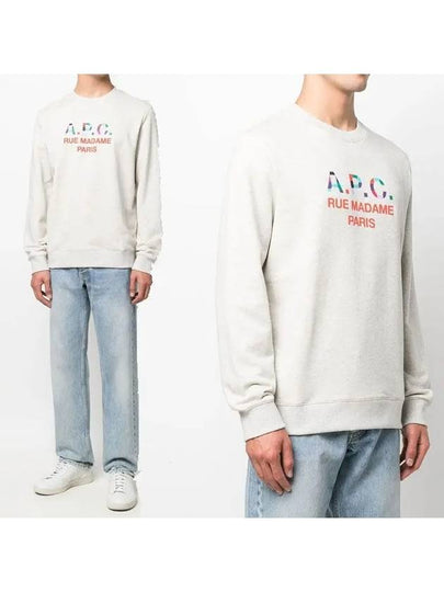 Color Block Logo Sweat Sweatshirt Ecru Ivory - A.P.C. - BALAAN 2