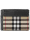 Vintage Check Money Clip Card Wallet Beige Black - BURBERRY - BALAAN.