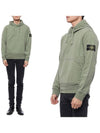 Wappen Patch Classic Fleece Hoodie Sage Green - STONE ISLAND - BALAAN 3